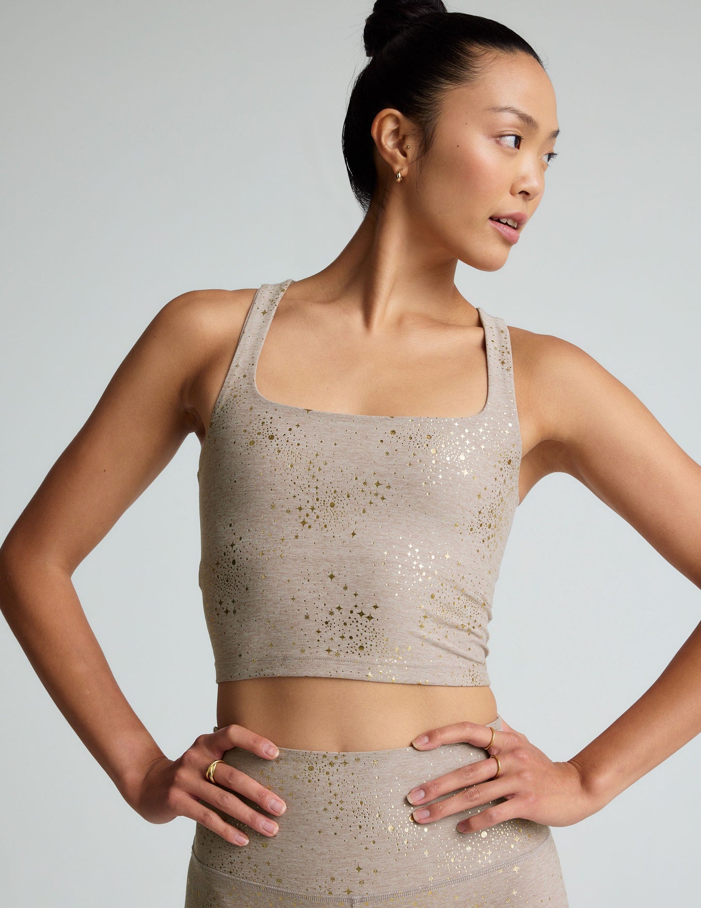 Chai Lucky Stars SoftShine Square Neck Cropped Tank for Women