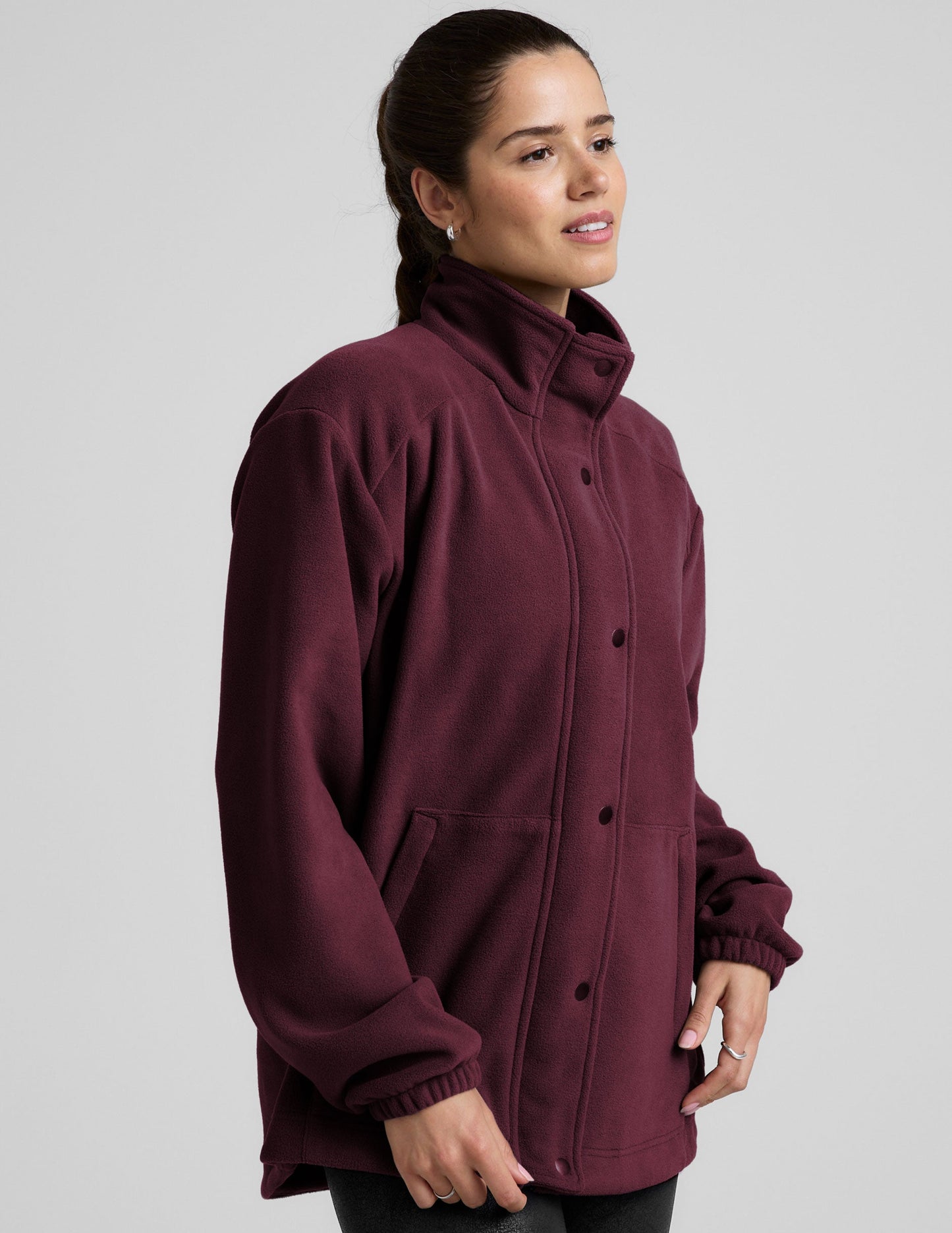 Cozy Fleece Explorer Jacket: Full Zip, Snap Closure, Warm Pockets, Relaxed Fit