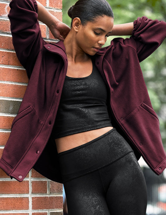 Cozy Fleece Explorer Jacket: Full Zip, Snap Closure, Warm Pockets, Relaxed Fit