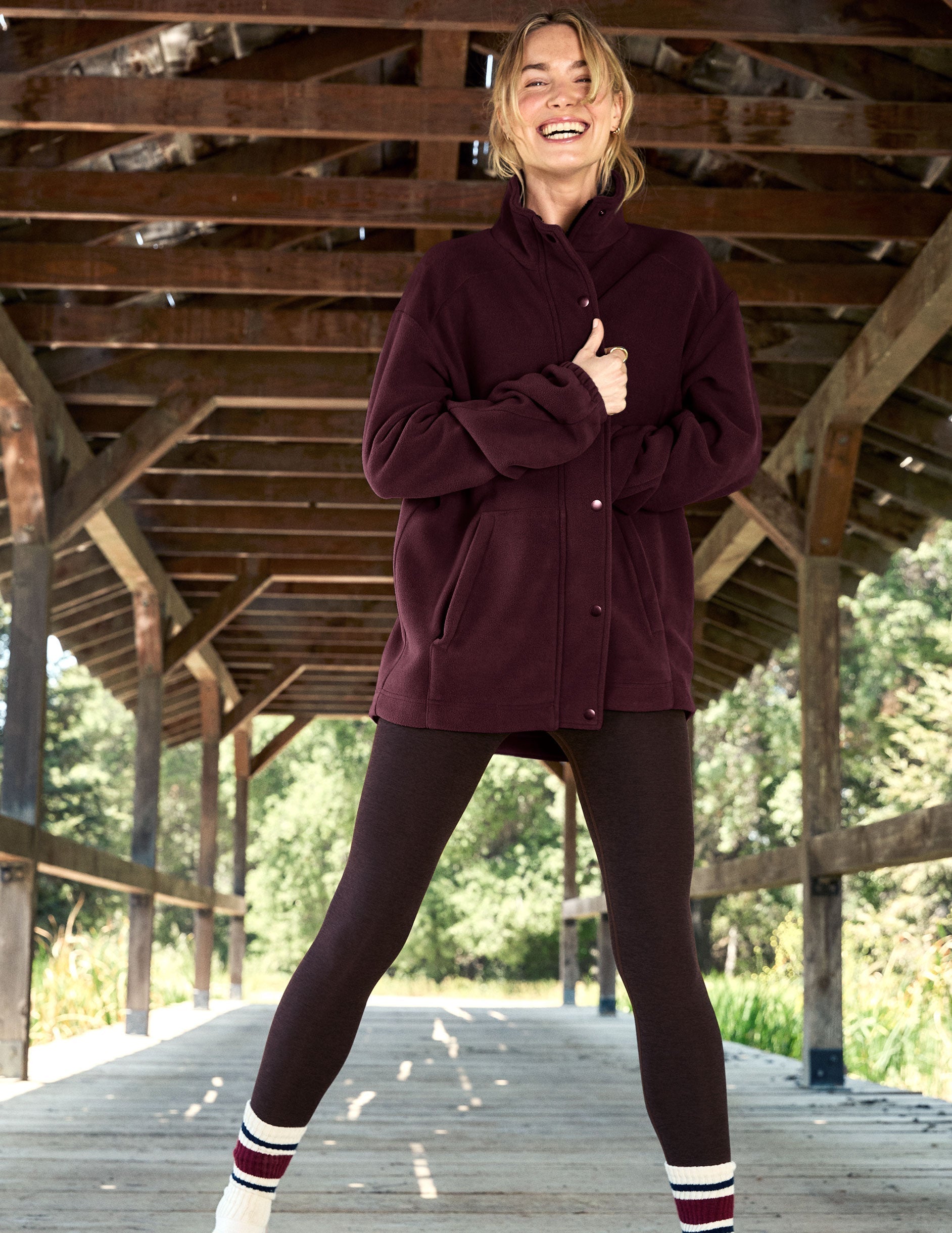 Cozy Fleece Explorer Jacket: Full Zip, Snap Closure, Warm Pockets, Relaxed Fit