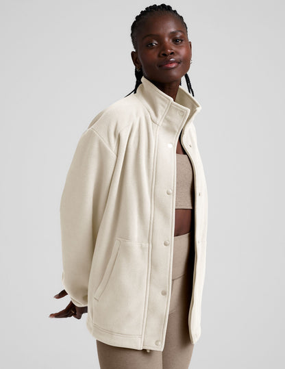 Cozy Fleece Explorer Jacket: Full Zip, Snap Closure & Handy Pockets