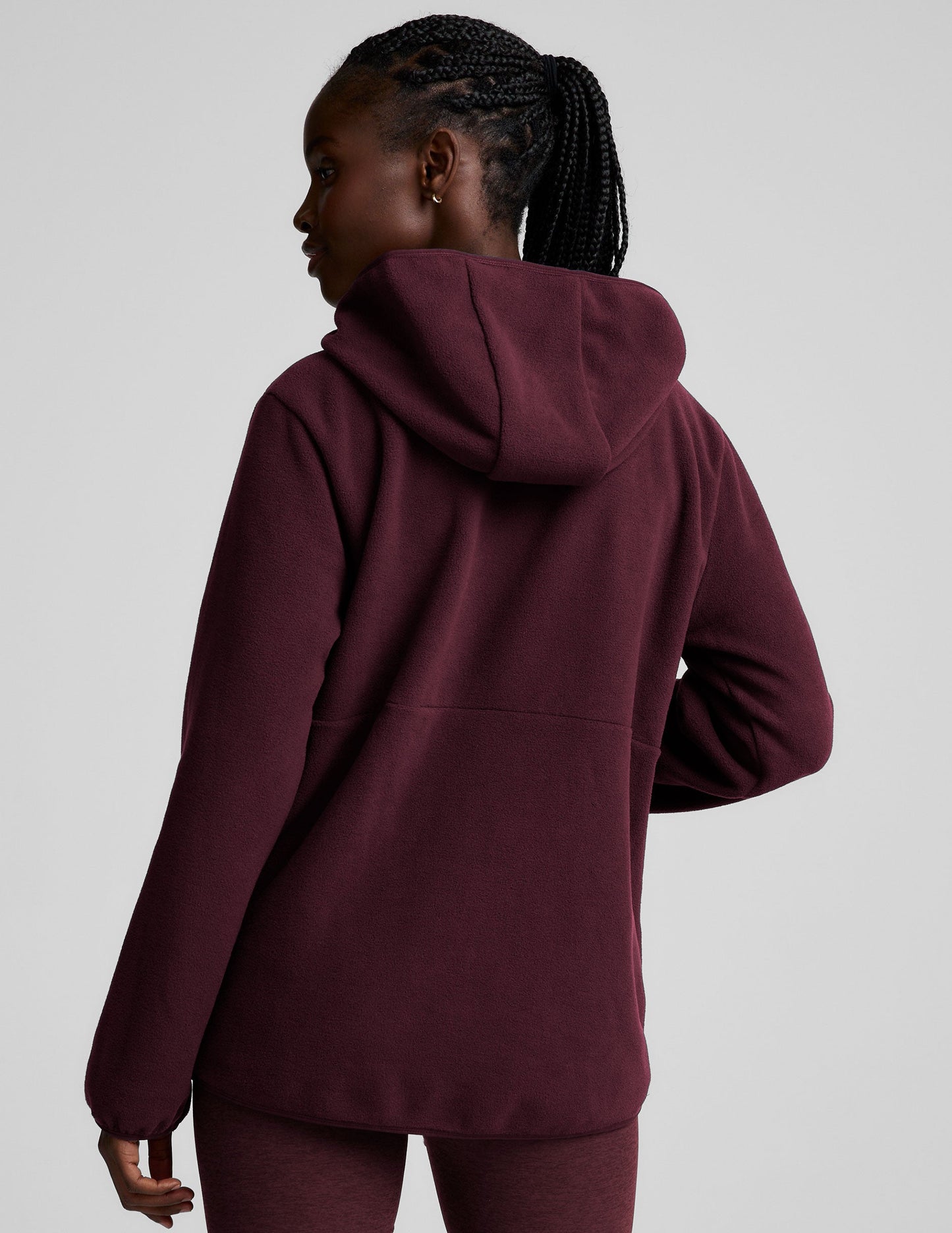 Cozy Fleece Half-Zip Pullover Jacket with Hood and Warm Kangaroo Pocket