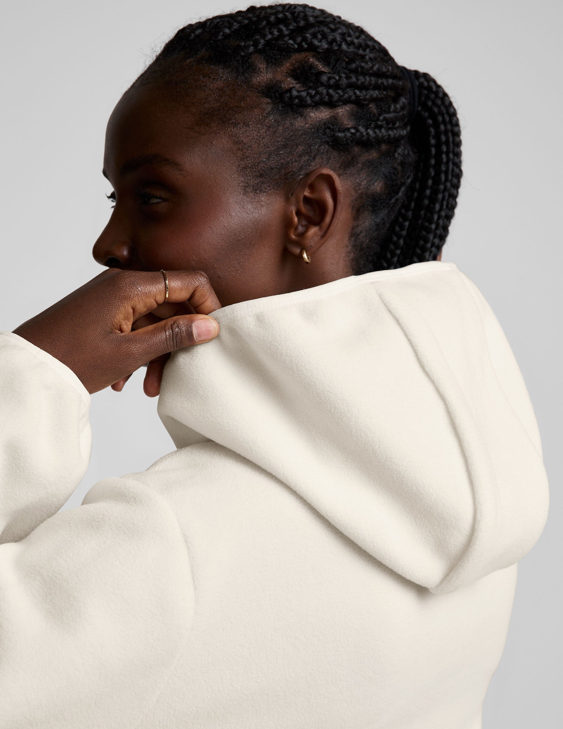Women's Cozy Fleece Half-Zip Pullover Jacket with Hood and Kangaroo Pocket