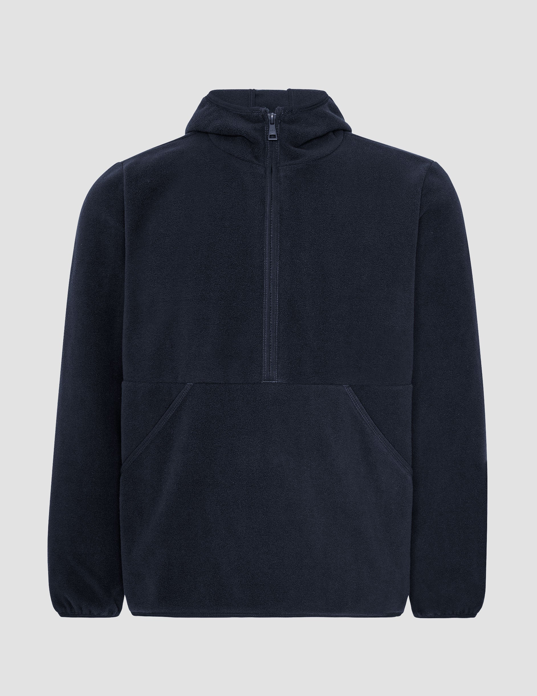 Explorer Cozy Fleece Half-Zip Pullover Jacket: Hooded Comfort with Kangaroo Pocket