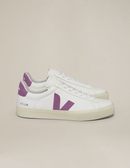 VEJA Campo ChromeFree Leather Sneakers: Eco-Friendly, Comfortable, Stylish, White Mulberry Accent