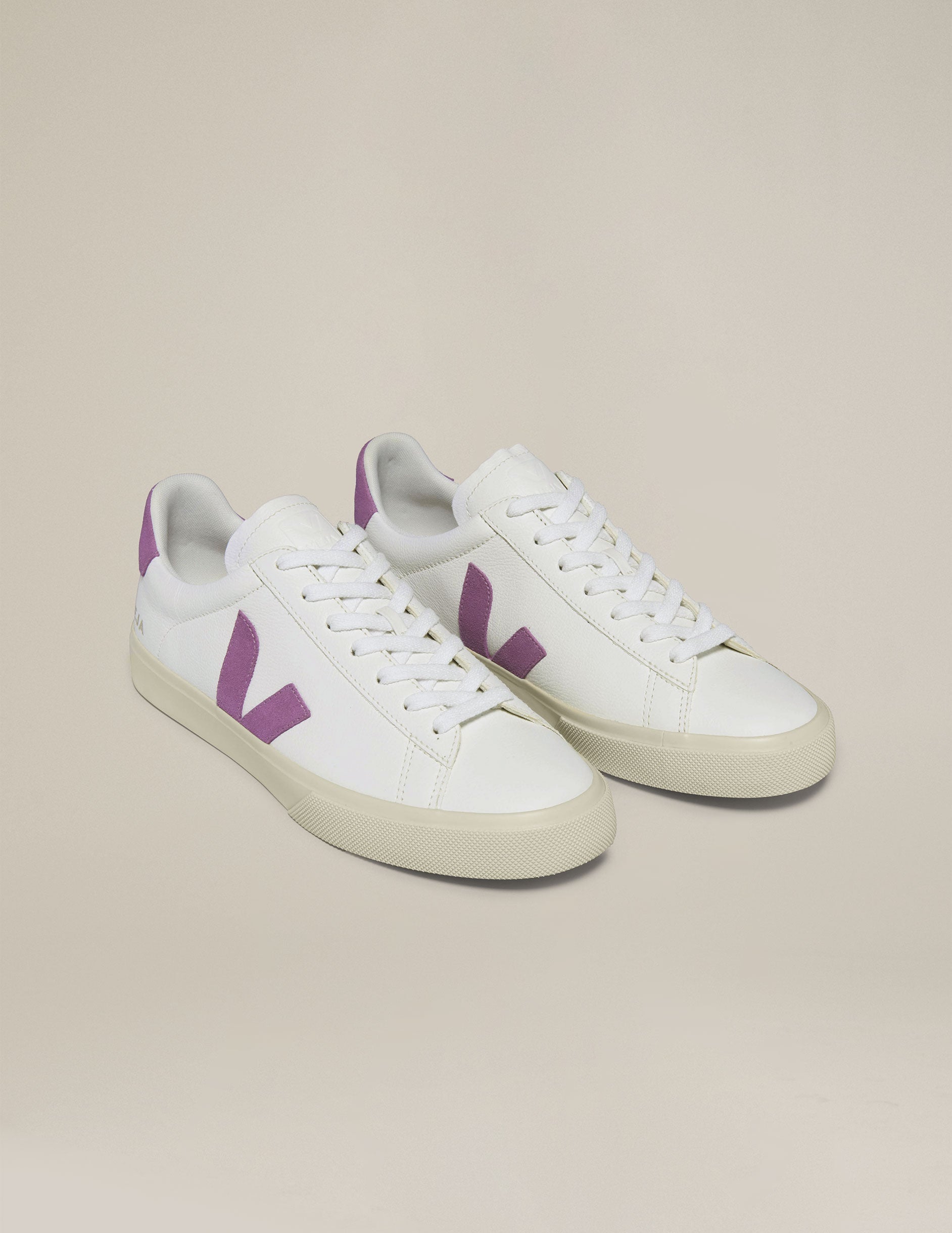 VEJA Campo ChromeFree Leather Sneakers: Eco-Friendly, Comfortable, Stylish, White Mulberry Accent