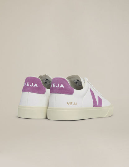 VEJA Campo ChromeFree Leather Sneakers: Eco-Friendly, Comfortable, Stylish, White Mulberry Accent