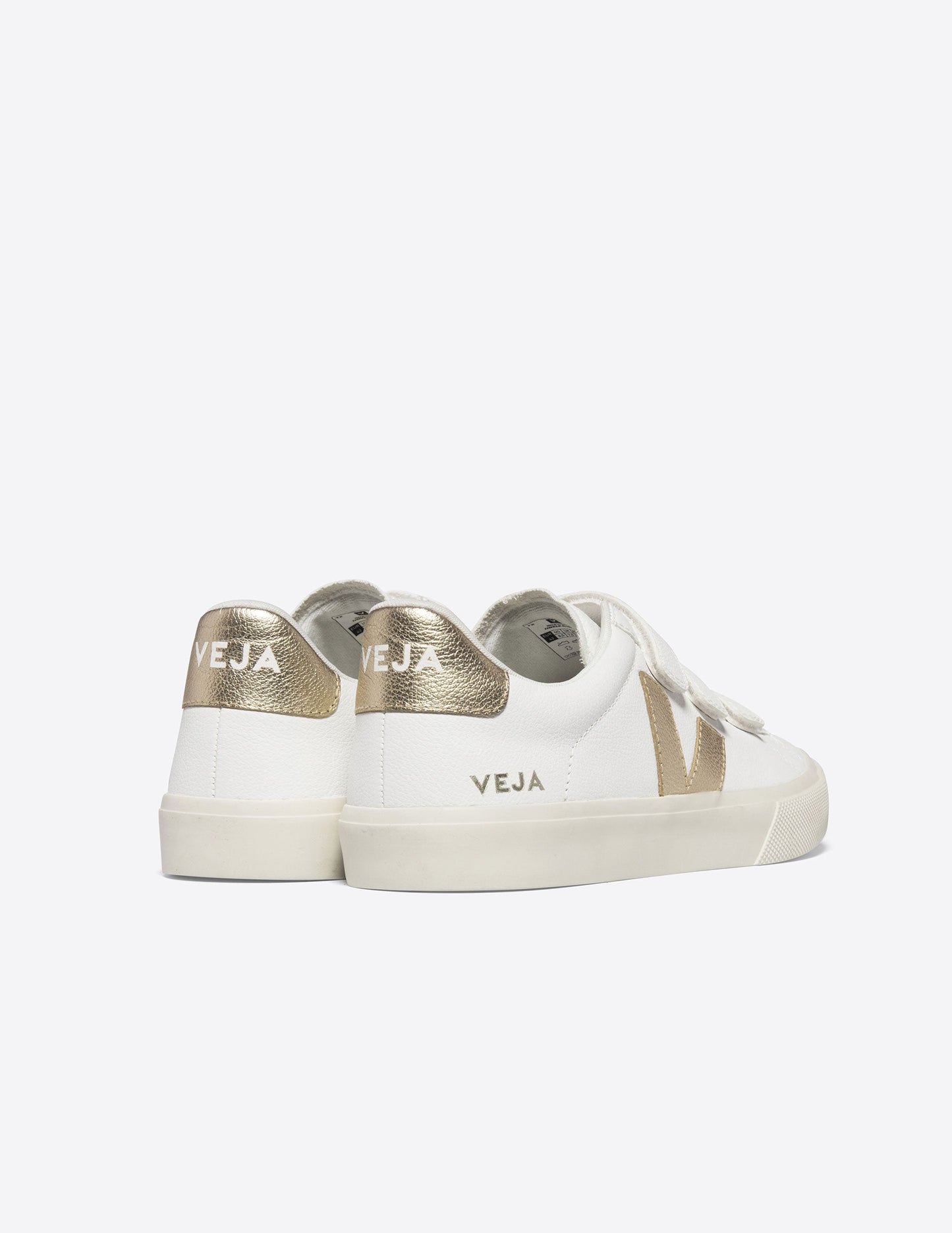 VEJA Recife Sustainable Leather Velcro Sneakers for Women - Extra White Platine