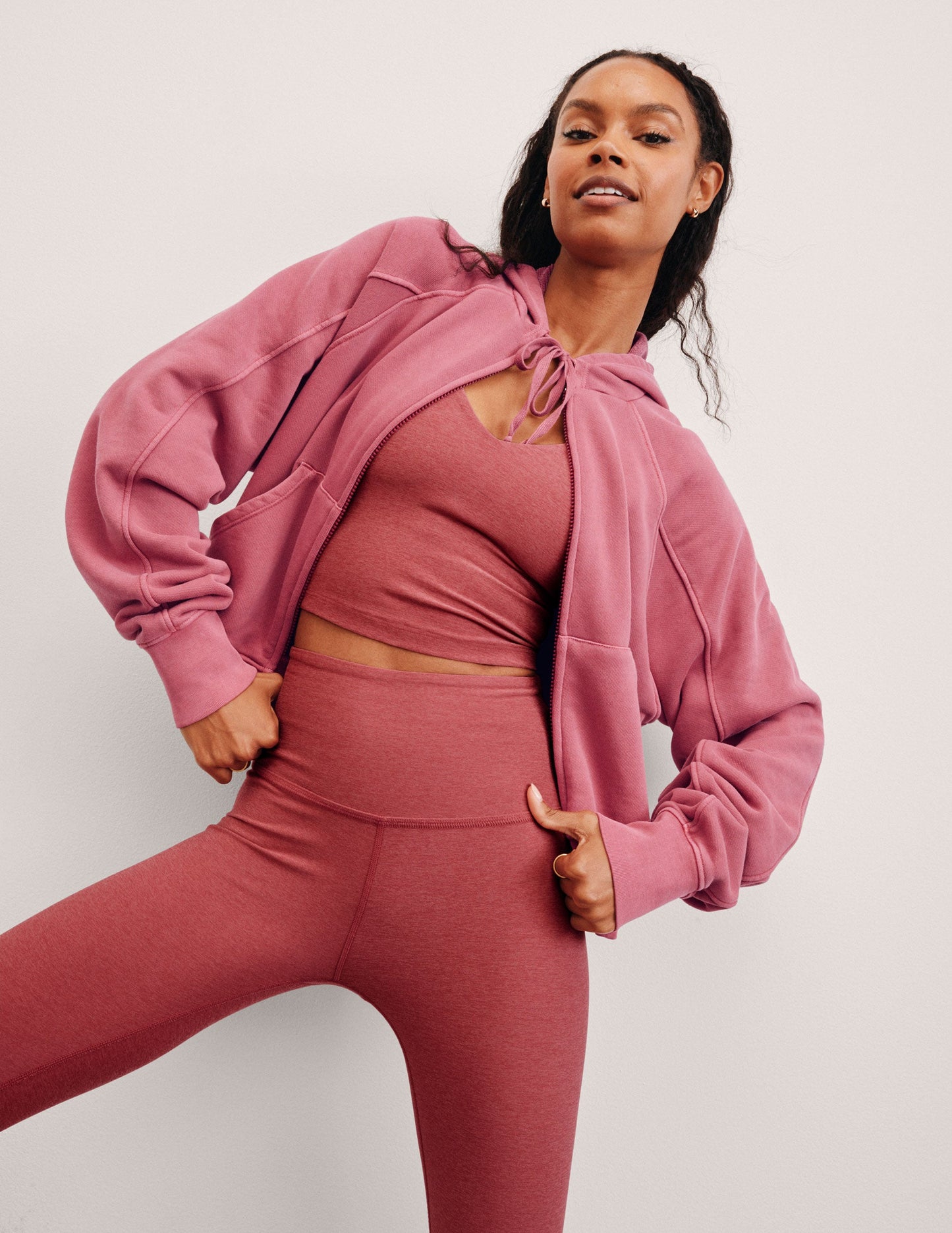 Soft Terry Garment-Dyed Zip-Up Hoodie with Kangaroo Pockets and Drawcords
