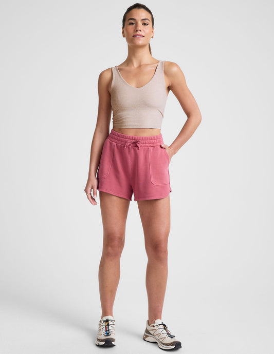 California Comfort Washed Rose Terry Lounge Shorts with Pockets & Drawcord