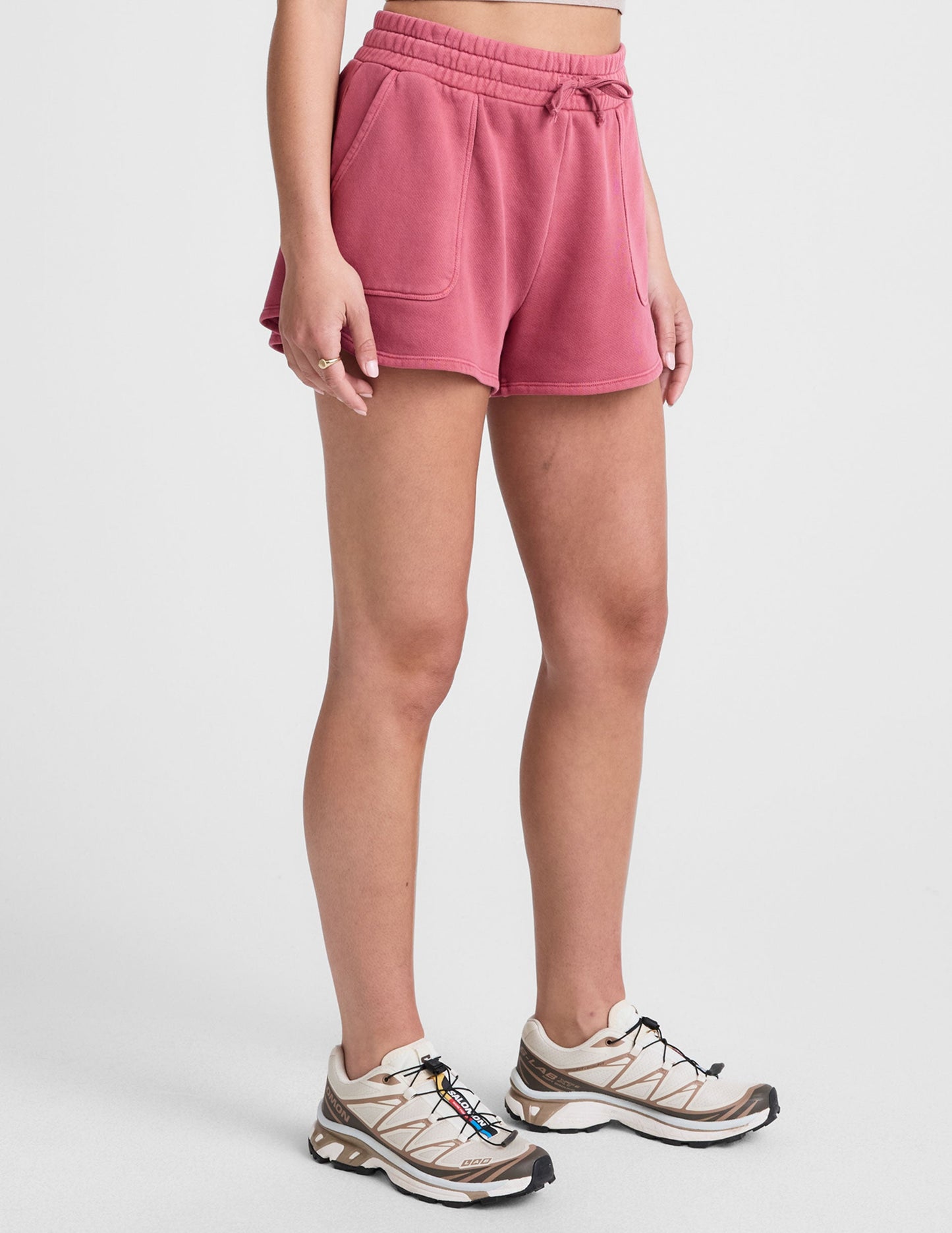 California Comfort Washed Rose Terry Lounge Shorts with Pockets & Drawcord