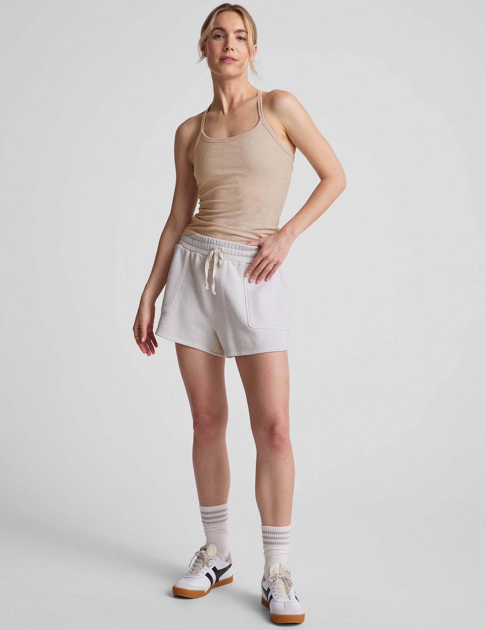 Cozy Cotton Terry Relaxed Fit Cali Shorts with Handy Patch Pockets