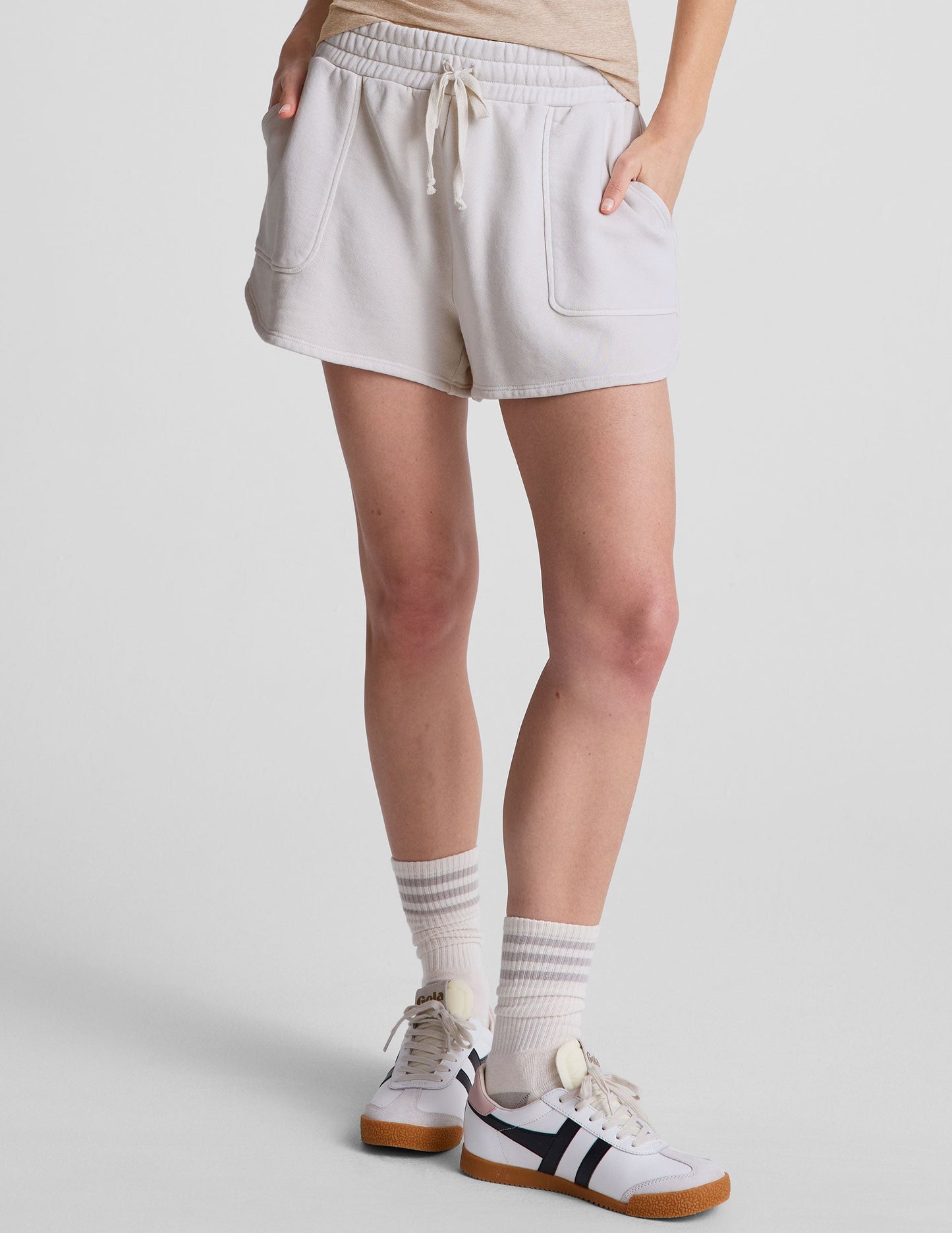 Cozy Cotton Terry Relaxed Fit Cali Shorts with Handy Patch Pockets