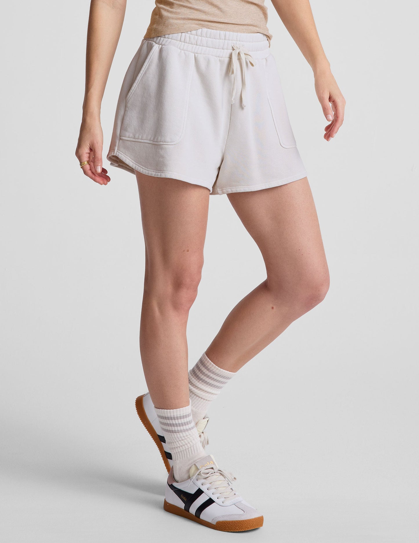 Cozy Cotton Terry Relaxed Fit Cali Shorts with Handy Patch Pockets