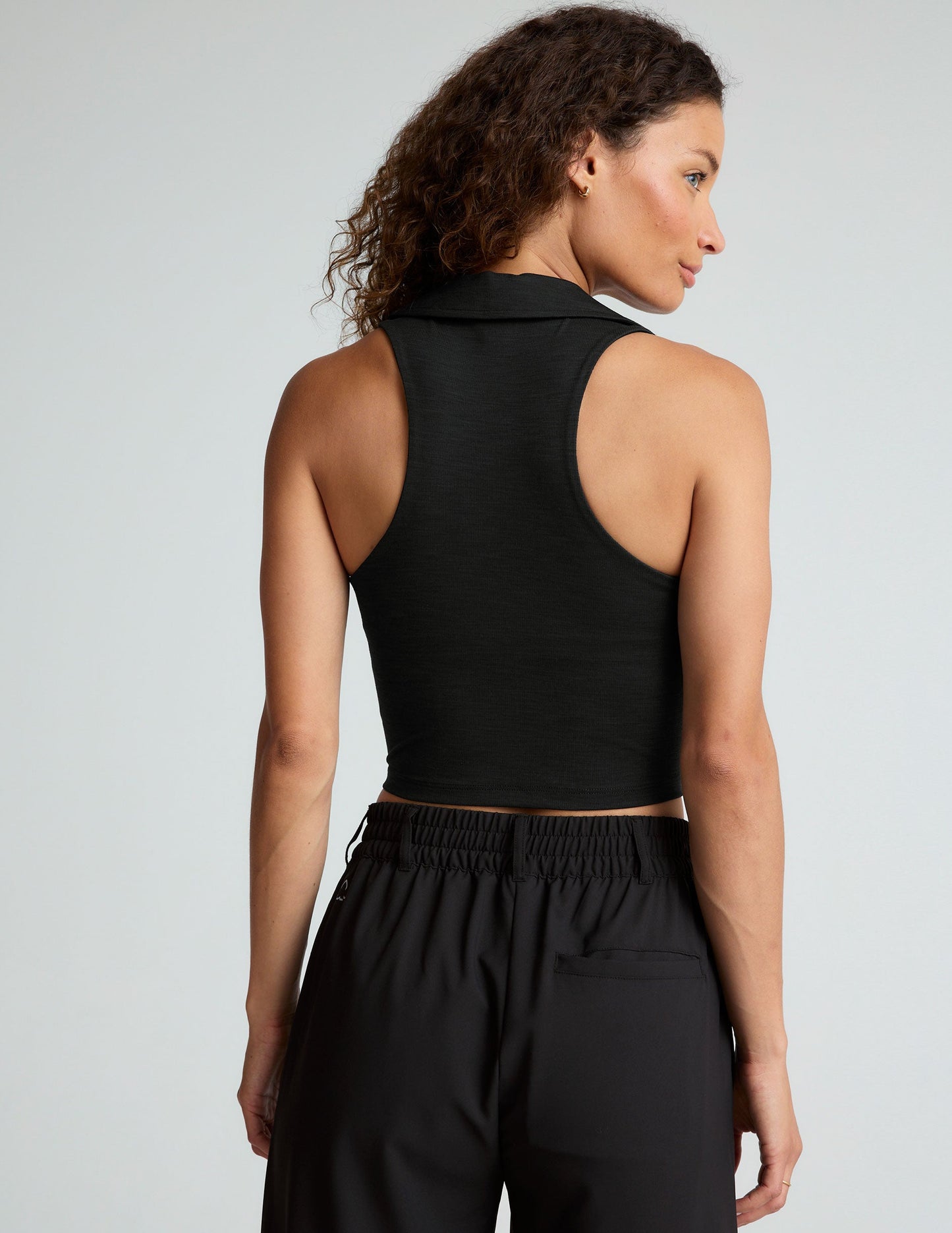 Stylish Heather Ribbed Prep Cropped Tank Top for Active Women
