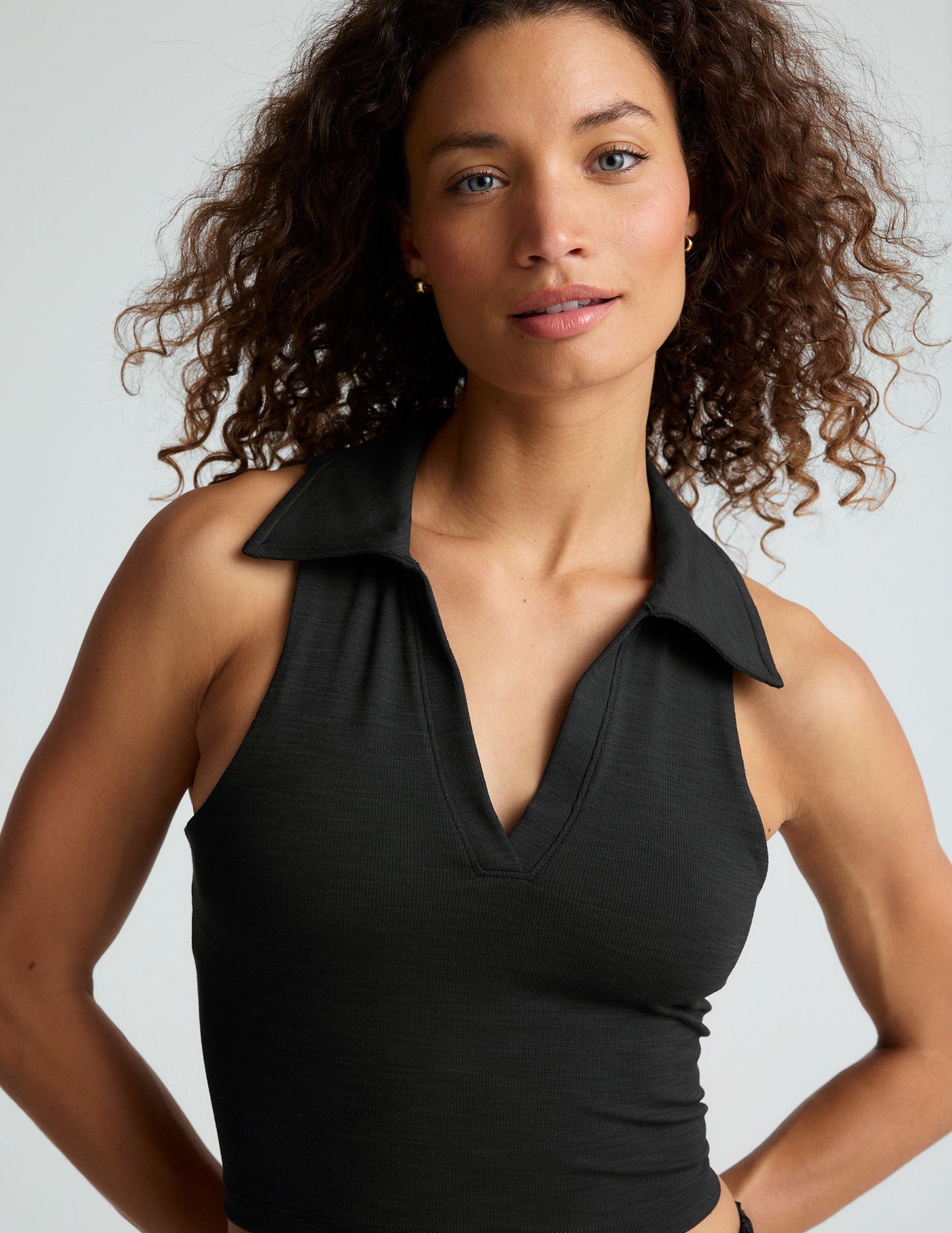 Stylish Heather Ribbed Prep Cropped Tank Top for Active Women