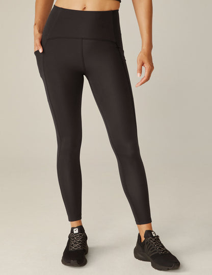 Beyond Yoga POWERBEYOND Strive Black Pocket Midi Leggings for Women's Activewear