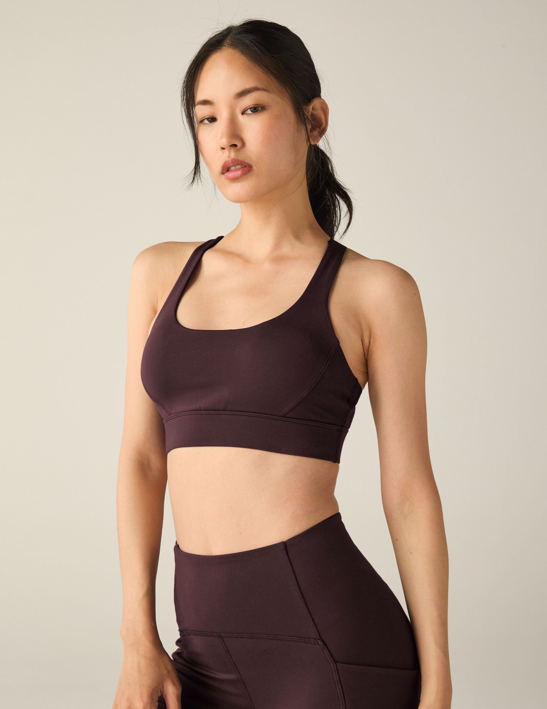POWERBEYOND™ Upsurge Bra: High Support, Scoop Neck, Cross Back, Removable Pads