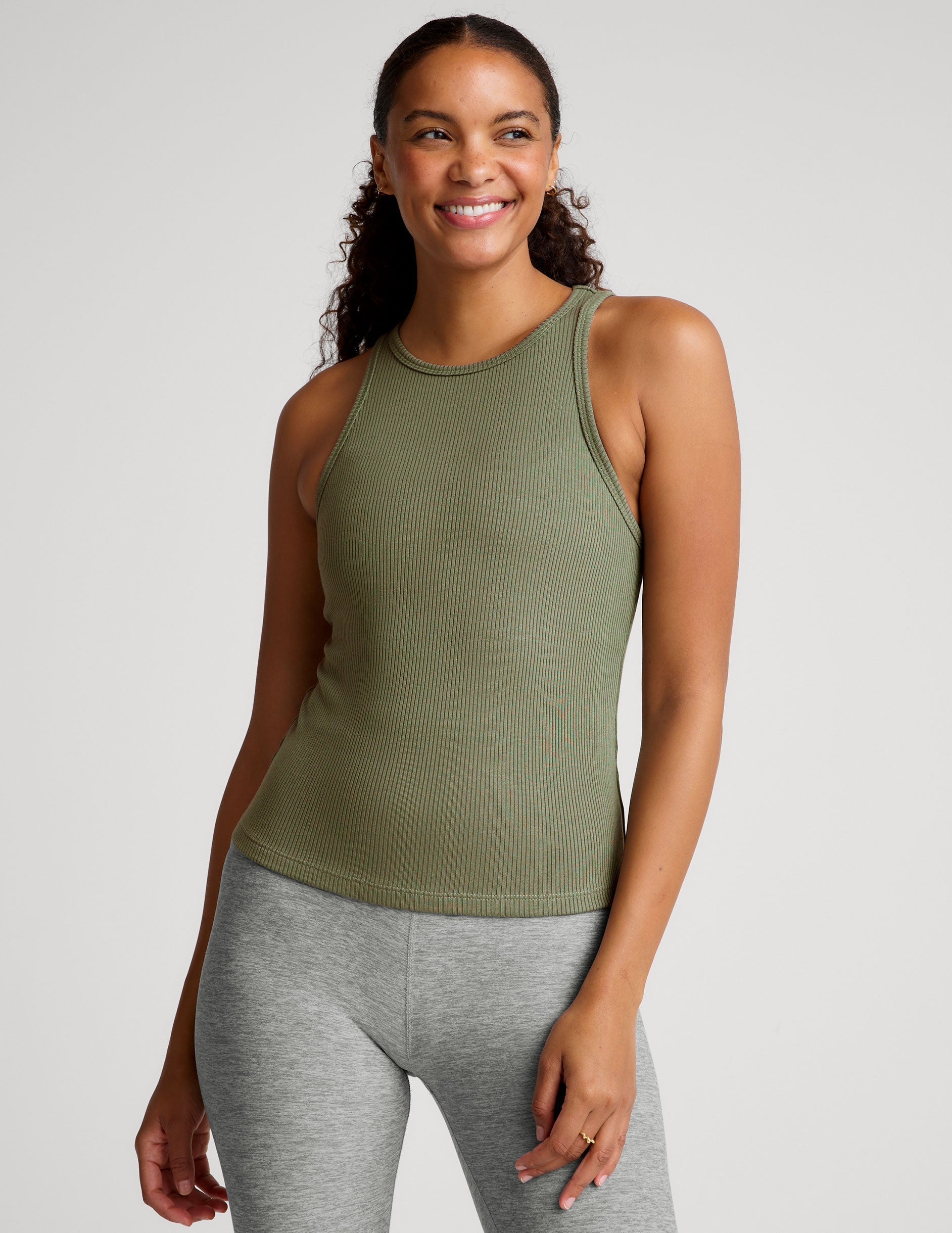 Ribbed Slim Fit Crew Neck Tank Top - Versatile, Essential, Flattering Design