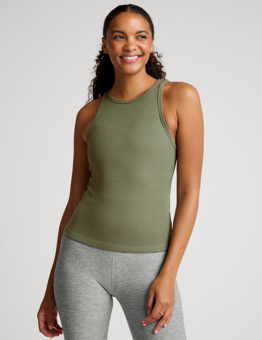 Ribbed Slim Fit Crew Neck Tank Top - Versatile, Essential, Flattering Design