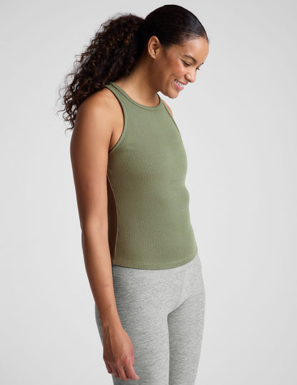 Ribbed Slim Fit Crew Neck Tank Top - Versatile, Essential, Flattering Design