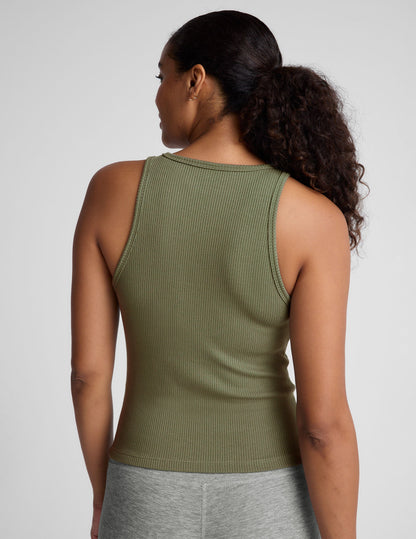 Ribbed Slim Fit Crew Neck Tank Top - Versatile, Essential, Flattering Design