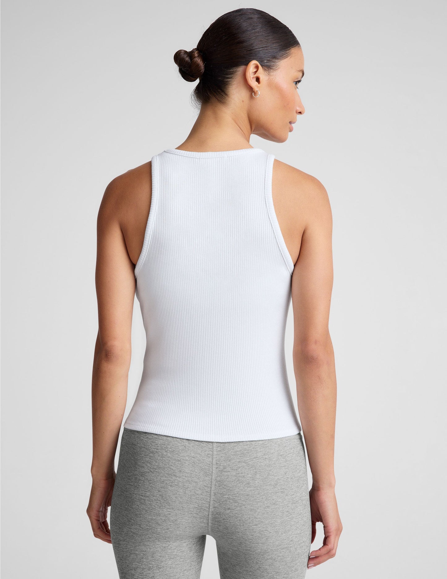 Elevated Essential Ribbed High Neck Tank: Slim Fit, Versatile Everyday Comfort
