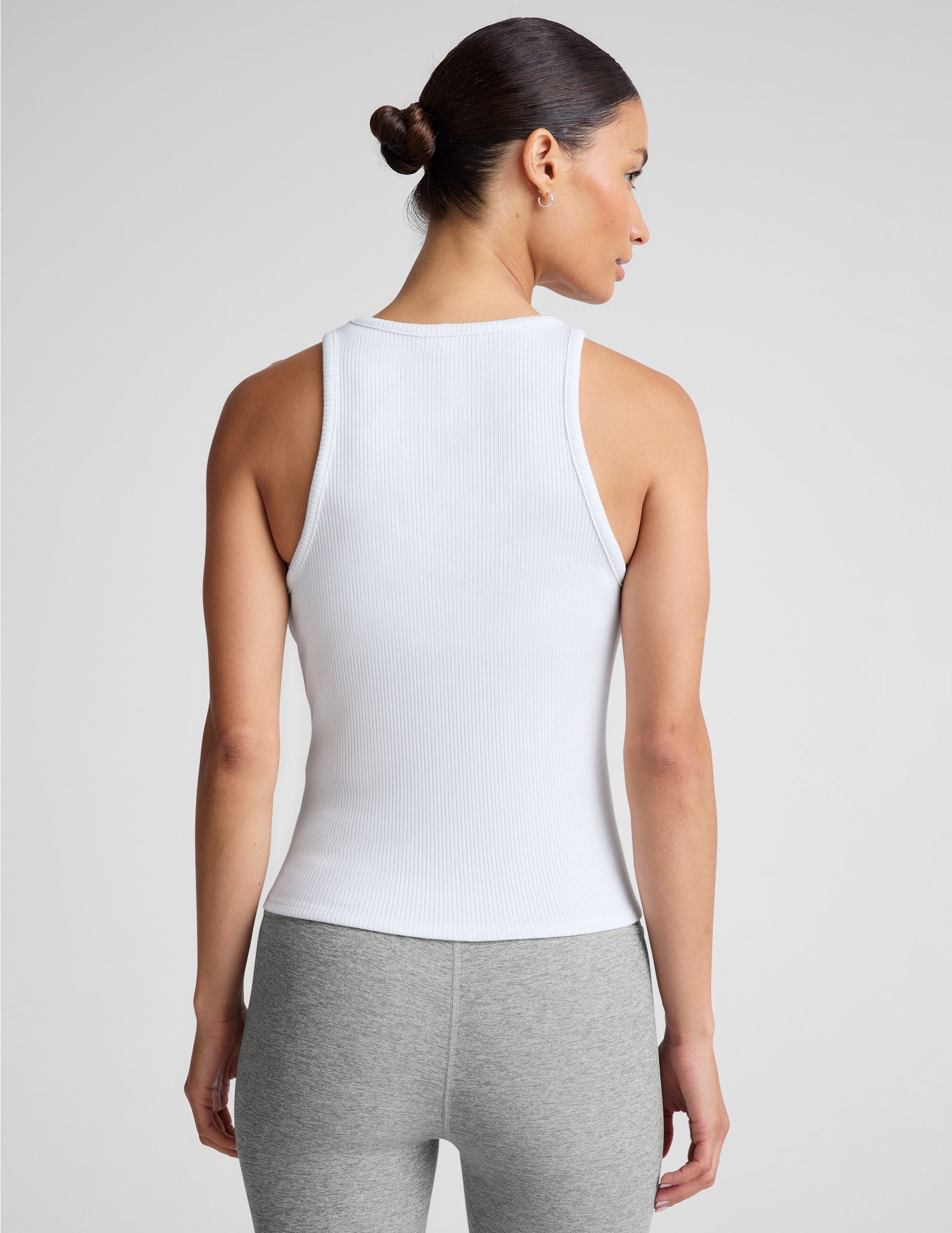 Elevated Essential Ribbed High Neck Tank: Slim Fit, Versatile Everyday Comfort