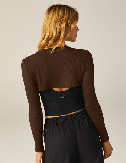Beyond Yoga Ribbed Crew Neck Shrug Top, Effortless Style, Flattering Fit