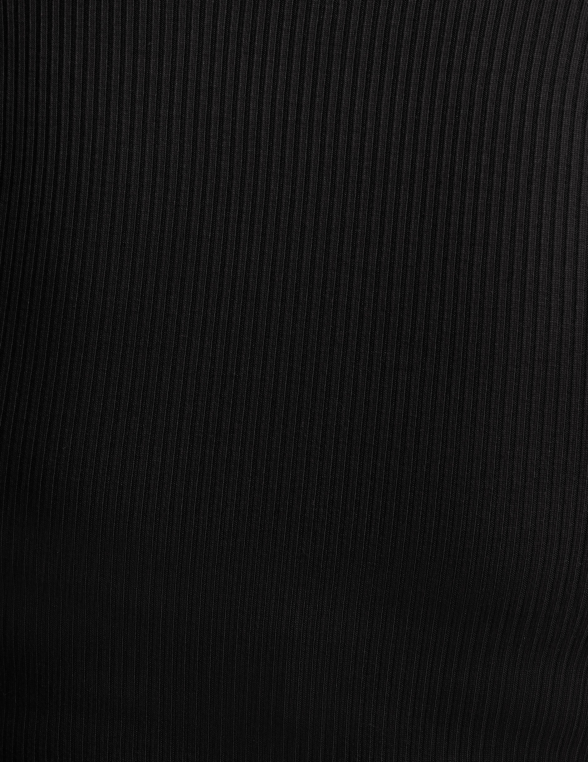Soft Ribbed Cropped Tee: High Neck, Fitted, Flattering Black Top