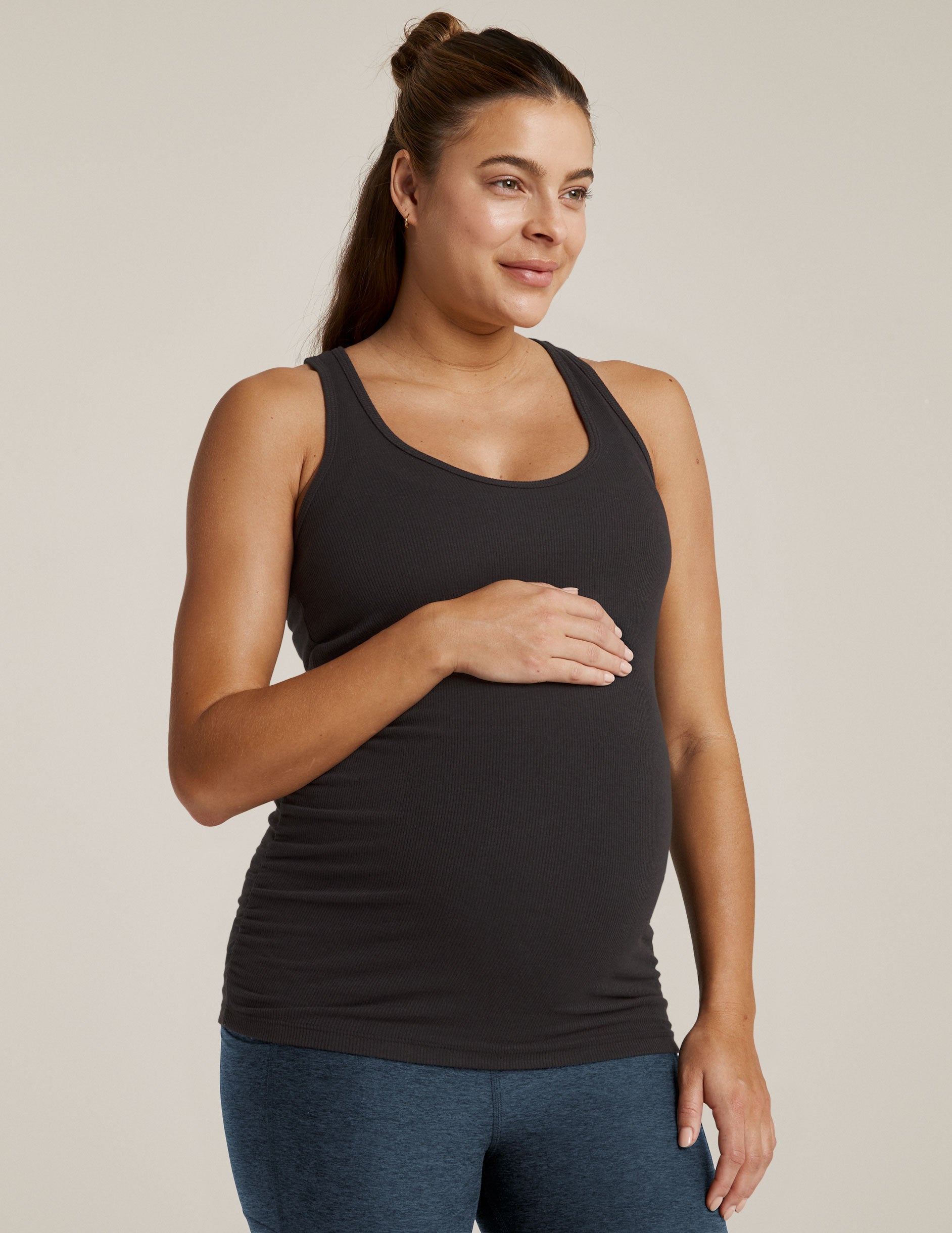 Comfortable V-Neck Maternity Tank Top, Shirred Sides, Designed for Pregnancy & Beyond