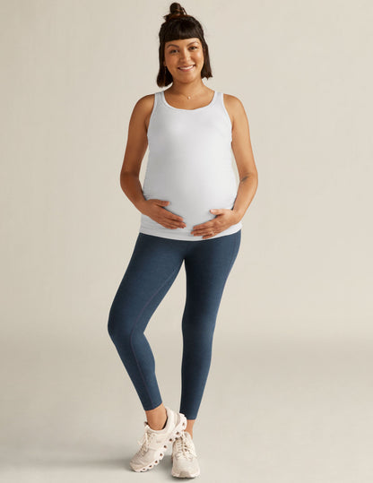 Comfortable V-Neck Maternity Tank Top with Shirred Sides for Pregnancy Support