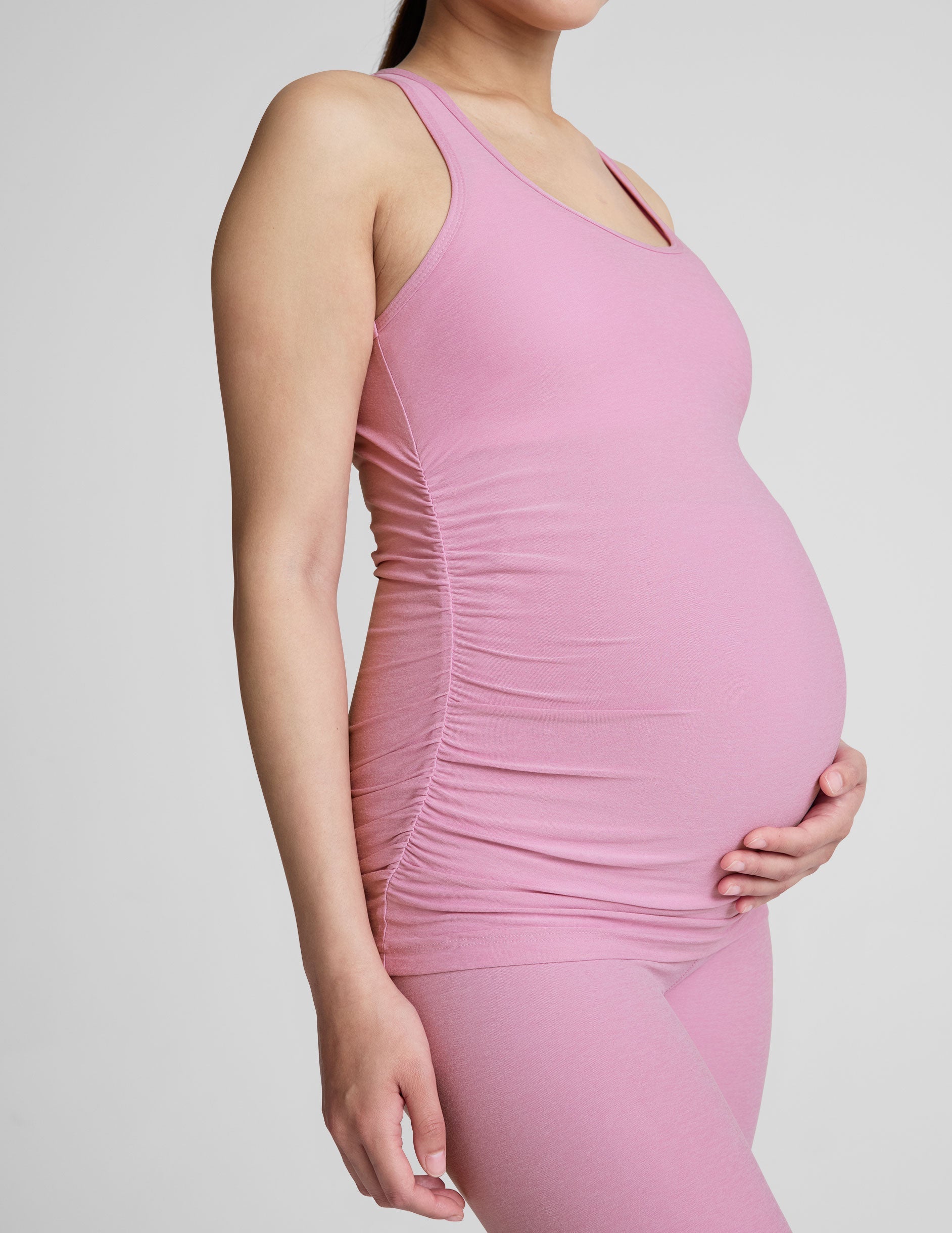 Featherweight Soft Racerback Maternity Tank Top: Comfortable Support for Growing Bumps