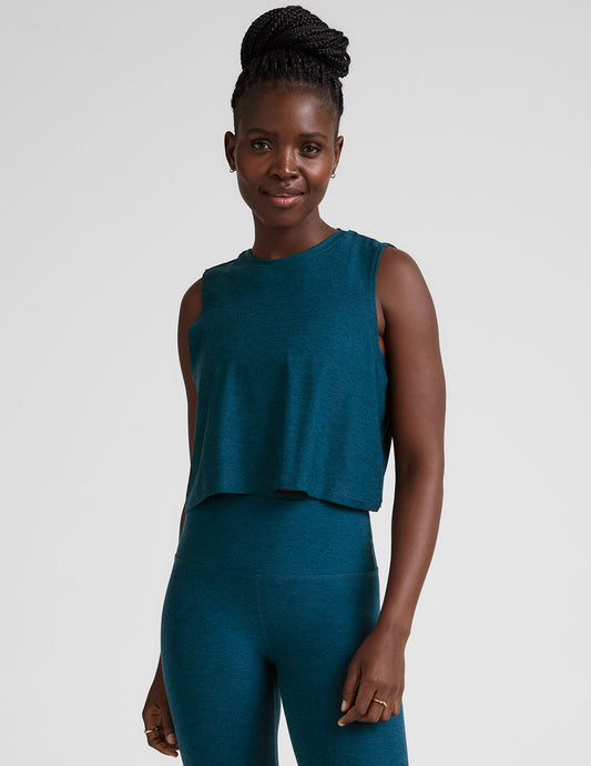 Featherweight Moisture-Wicking Cropped Tank Top for Active & Casual Comfort