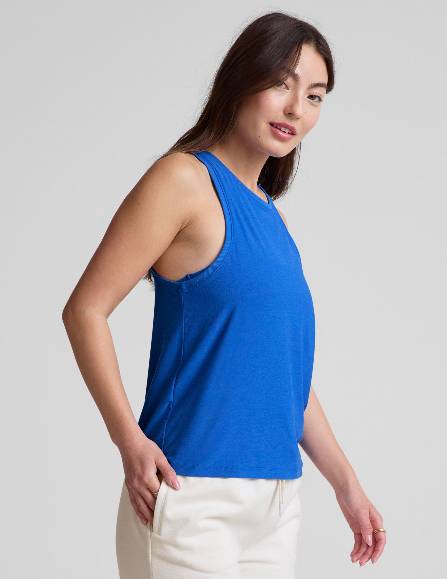 Featherweight Rebalance Tank: Relaxed Fit, Scoop Neck, High Hip Length Top