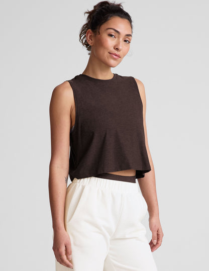 Women's Featherweight Minimal Cropped Tank Top: Lightweight, Relaxed Fit, Moisture-Wicking Comfort