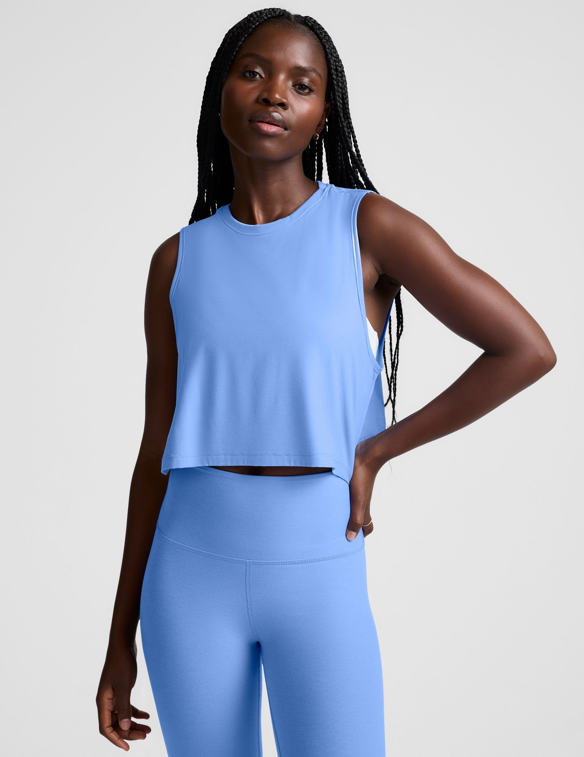 Featherweight Minimal Cropped Tank Top: Moisture-Wicking, Relaxed Fit, Ultra-Light Comfort