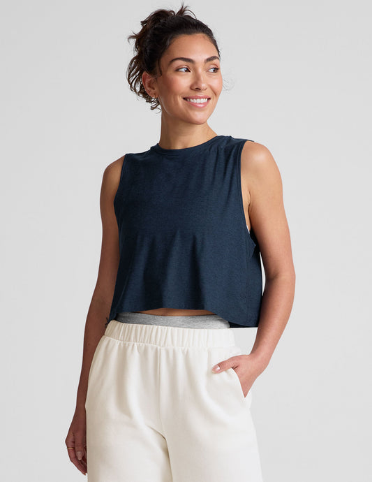 Featherweight Minimal Cropped Tank Top: Lightweight Comfort, Relaxed Fit, Moisture-Wicking Performance