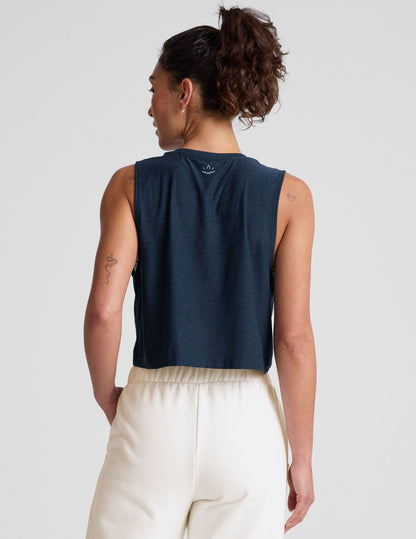 Featherweight Minimal Cropped Tank Top: Lightweight Comfort, Relaxed Fit, Moisture-Wicking Performance