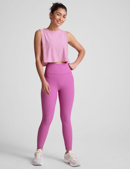 Featherweight Pink Haze Cropped Tank Top - Moisture-Wicking Relaxed Fit