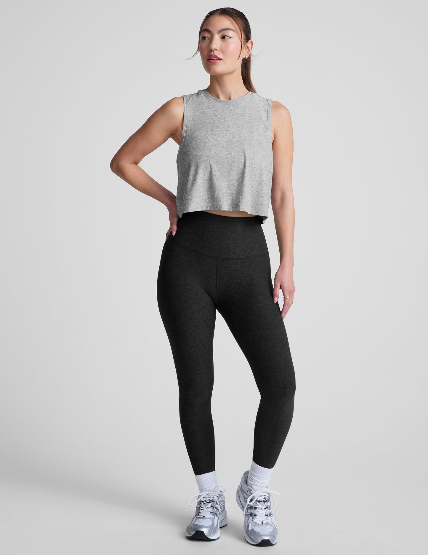 Featherweight Minimal Cropped Yoga Tank Top: Lightweight, Moisture-Wicking, Relaxed Fit