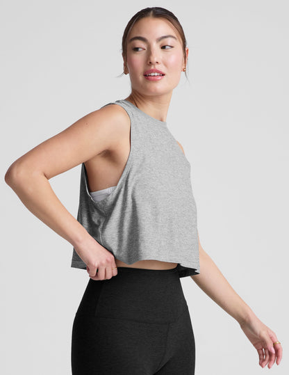 Featherweight Minimal Cropped Yoga Tank Top: Lightweight, Moisture-Wicking, Relaxed Fit