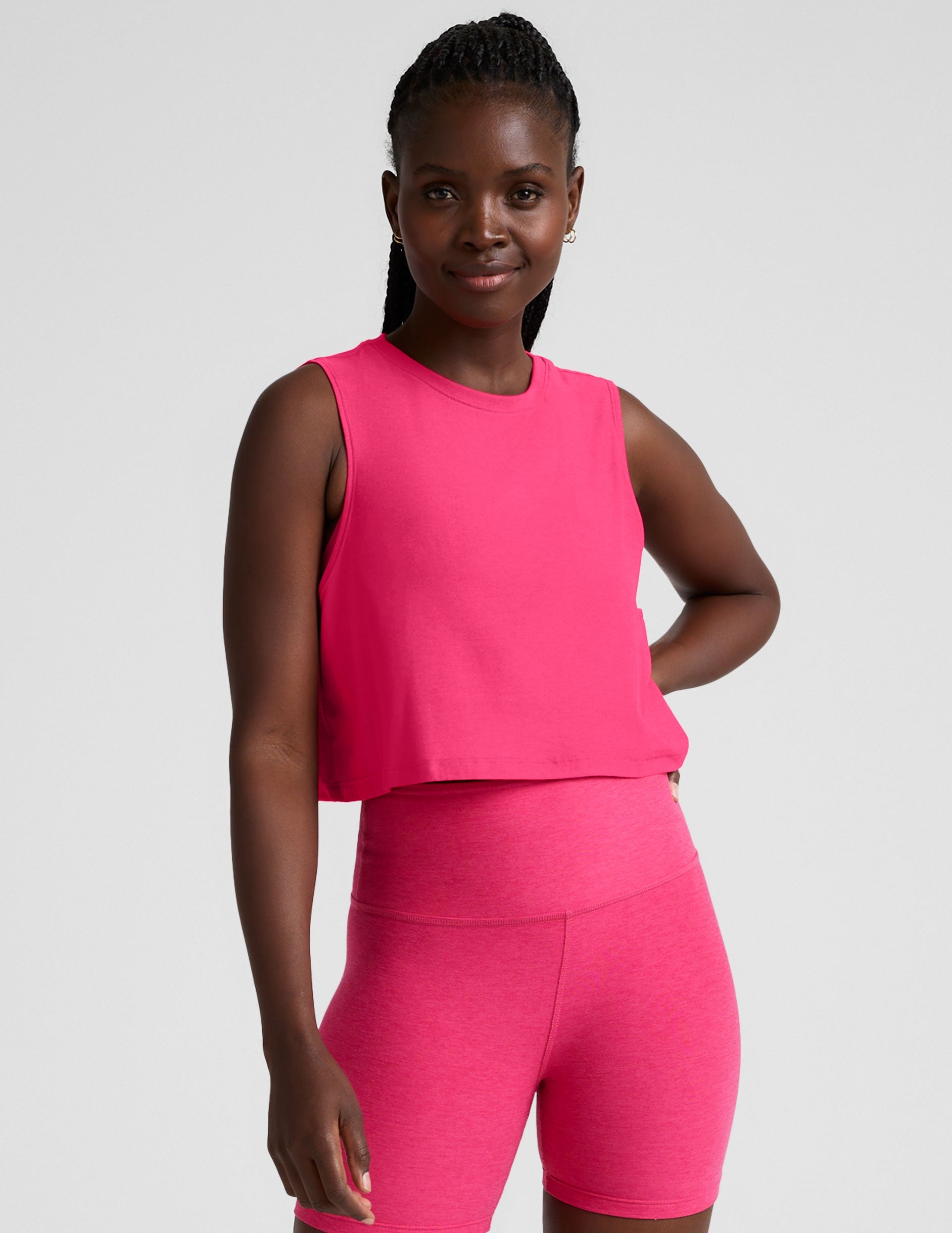 Beyond Yoga Featherweight Minimal Cropped Tank Top: Light, Moisture-Wicking, Relaxed Fit