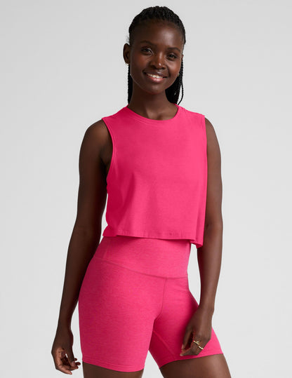 Beyond Yoga Featherweight Minimal Cropped Tank Top: Light, Moisture-Wicking, Relaxed Fit