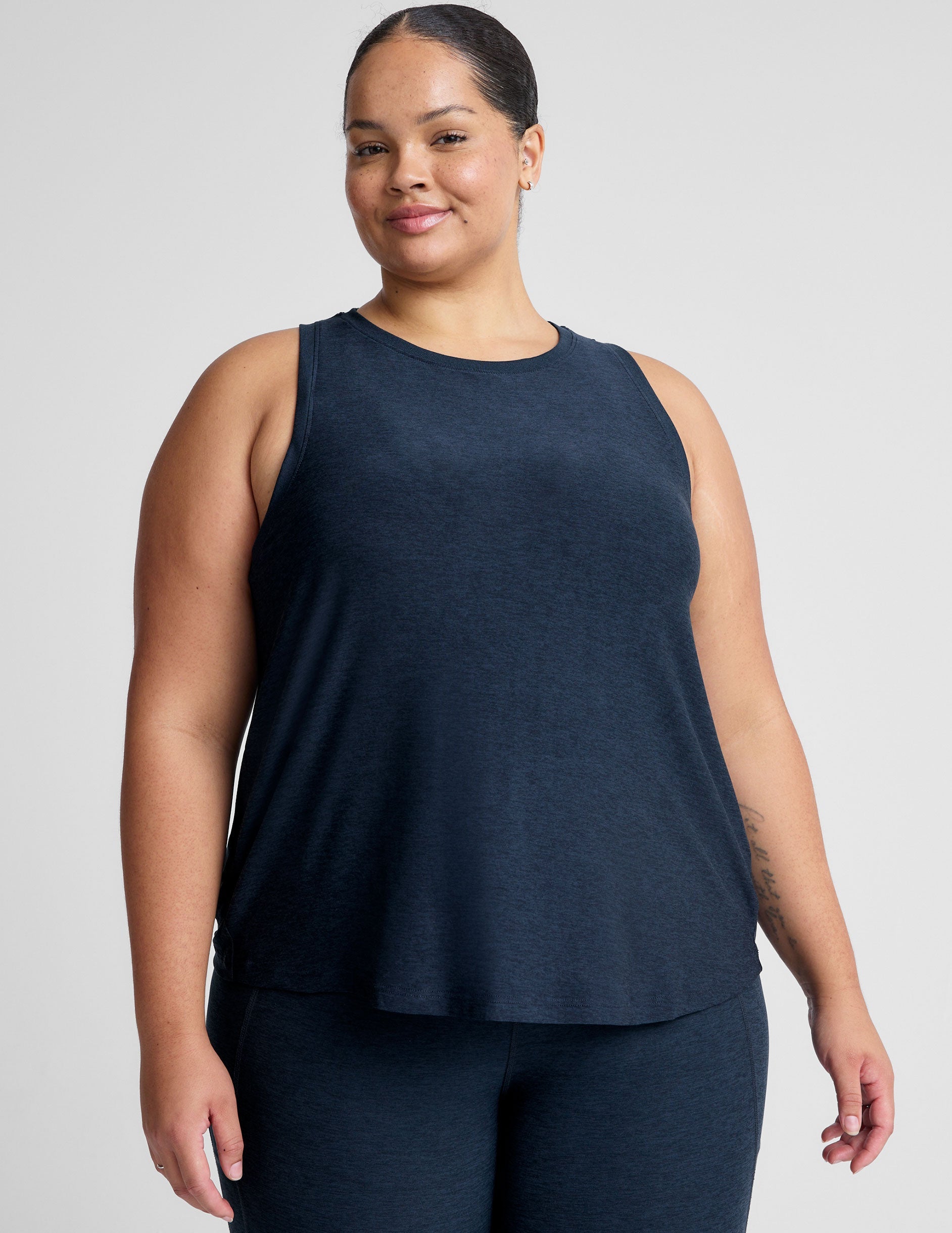 Ultra-Soft Featherweight Rebalance Tank Top: Relaxed Fit, High Neck Activewear