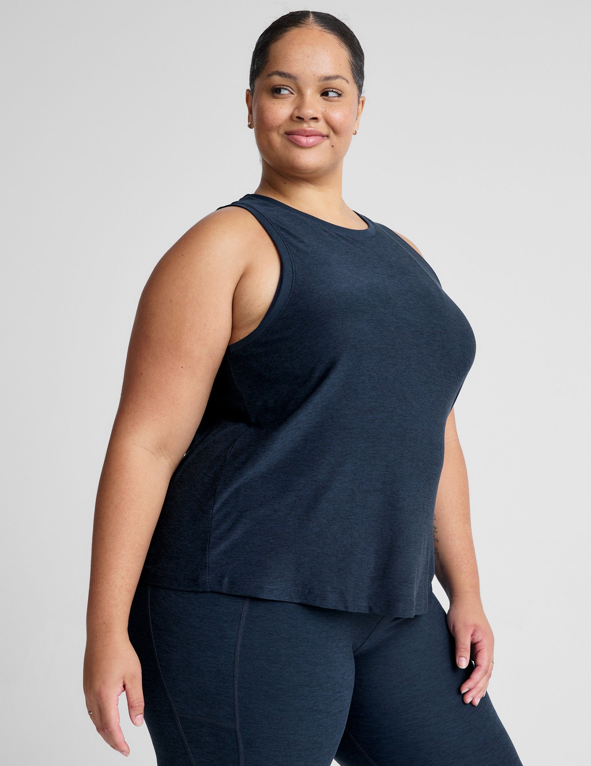Ultra-Soft Featherweight Rebalance Tank Top: Relaxed Fit, High Neck Activewear