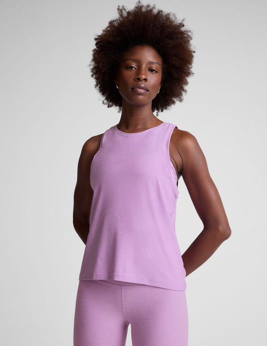 Featherweight Rebalance Tank Top: Lilac Petal Heather, Relaxed Fit, High Neck