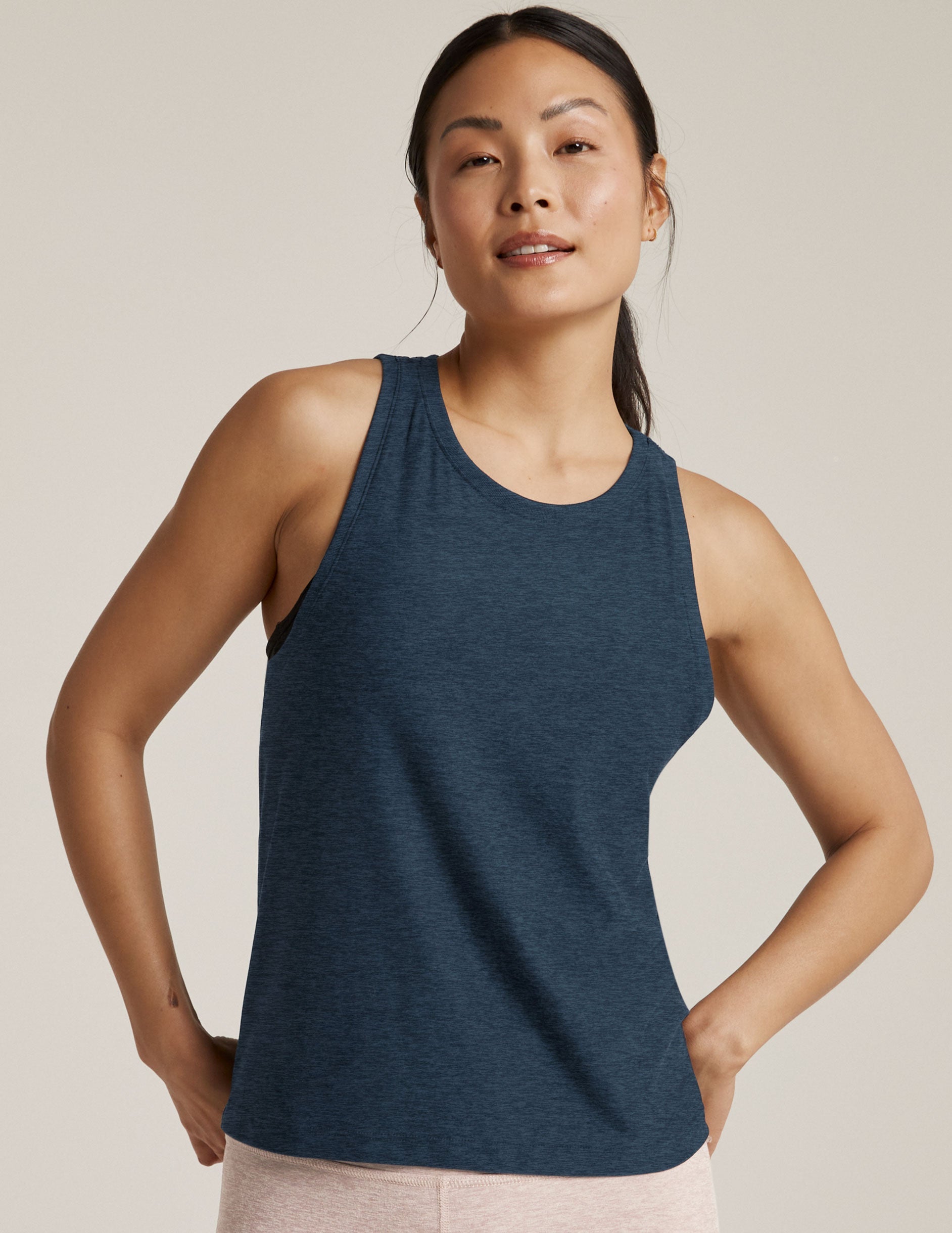 Ultra-Soft Featherweight Rebalance Tank Top: Relaxed Fit, High Neck Activewear