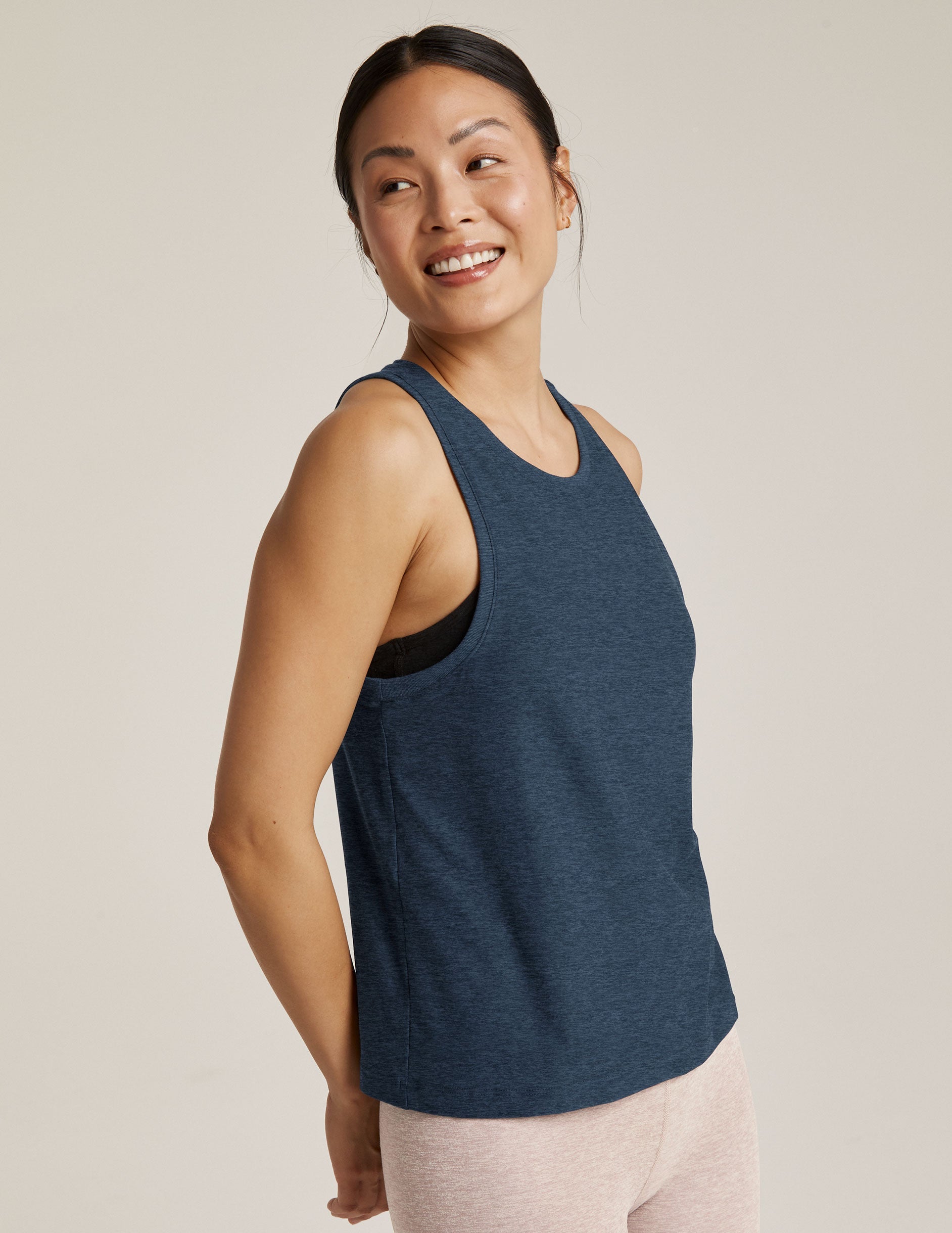 Ultra-Soft Featherweight Rebalance Tank Top: Relaxed Fit, High Neck Activewear