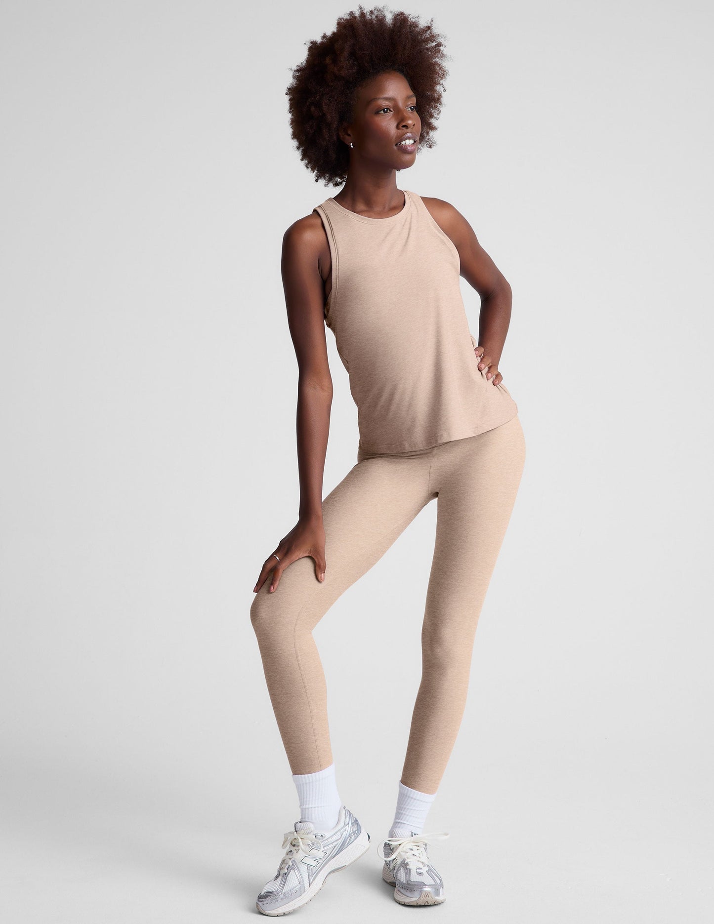 Featherweight Rebalance Tank Top: Relaxed Fit, High Neckline, Lightweight Comfort.